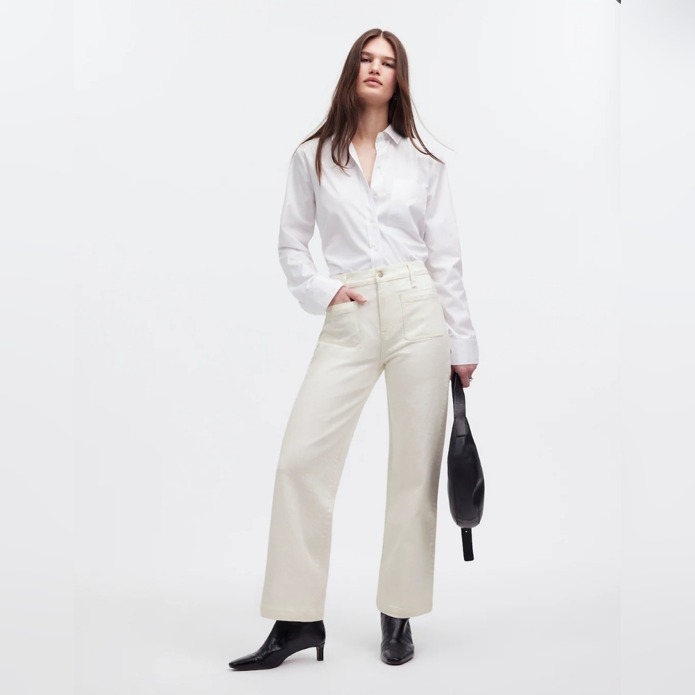Madewell The Emmett Wide-Leg Full Length Jean: Patch Pocket Edition